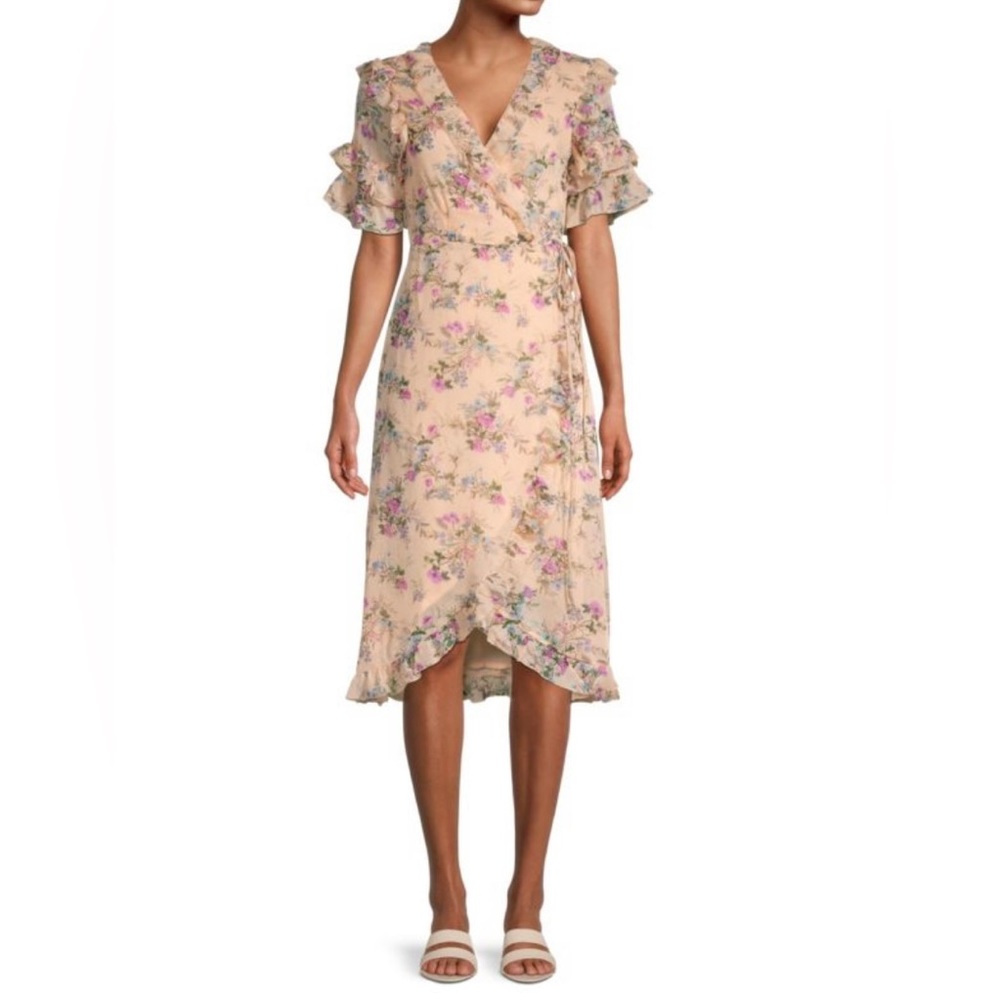 ALLISON NEW YORK
Floral Ruffle Wrap Dress